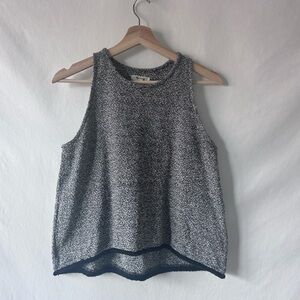 Madewell Black White Marled Sleeveless Knit Tank Size Small Boxy
